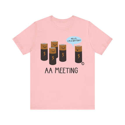 AA Meeting Battery Pun Short Sleeve Tee