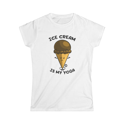 Ice Cream Is My Yoga Womens Softstyle Tee