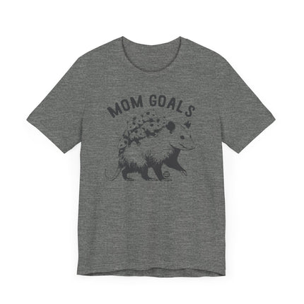 Cute "MOM GOALS" POSSUM Tee Shirt