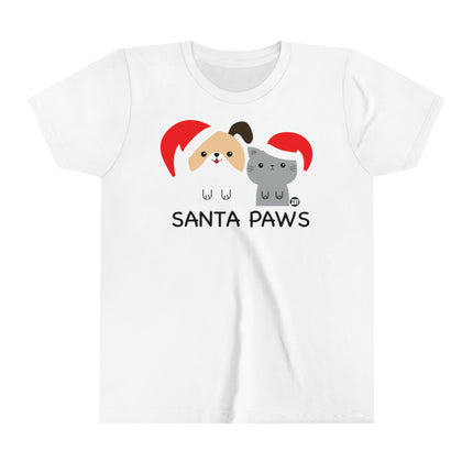 Santa Paws Dog and Cat Kids Short Sleeve Tee