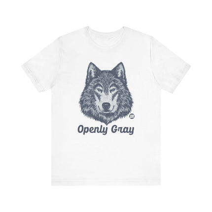 Openly Gray Wolf Tee, Funny Wolf Tees, Gray Wolf Tshirt