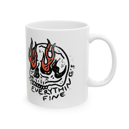 Everything's Fine Skull Ceramic Coffee Mug