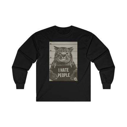 I Hate People Cat Ultra Cotton Long Sleeve Tee