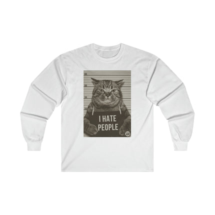 I Hate People Cat Ultra Cotton Long Sleeve Tee