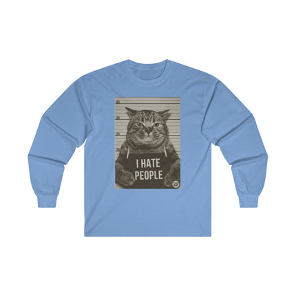 I Hate People Cat Ultra Cotton Long Sleeve Tee