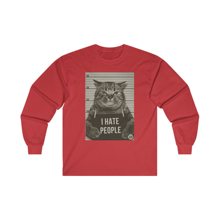 I Hate People Cat Ultra Cotton Long Sleeve Tee