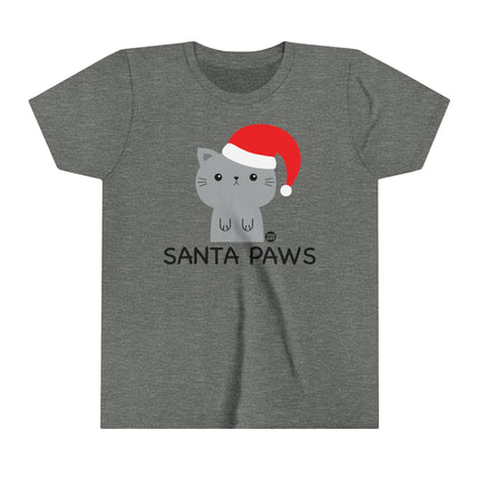 Santa Paws Cat Kids Short Sleeve Tee