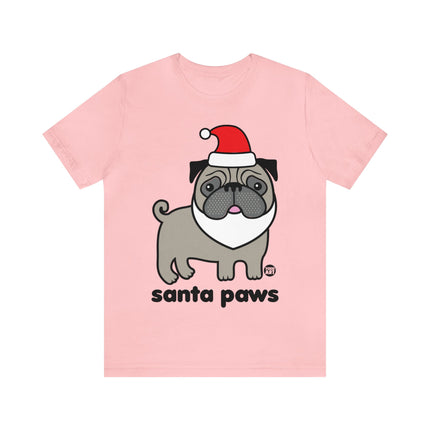 Santa Paws Pug Christmas Unisex Tee