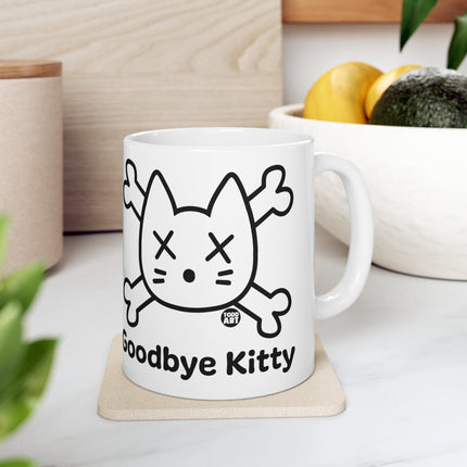 Goodbye Kitty Skull And Crossbones Ceramic Mug