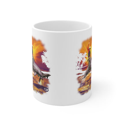 Dolphin Cowboy Ceramic Mug