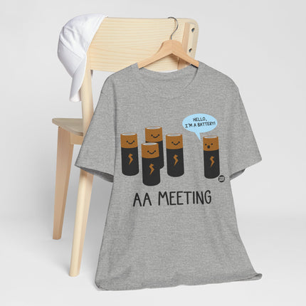 AA Meeting Battery Pun Short Sleeve Tee