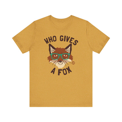 Funny "WHO GIVE A FOX" Animal Tee Shirt