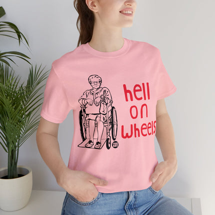 Hell On Wheels Old lady Unisex Short Sleeve Tee