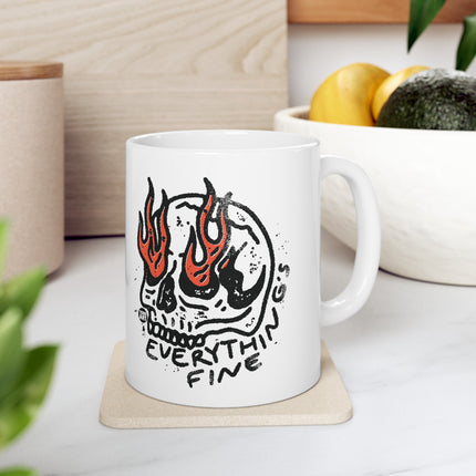 Everything's Fine Skull Ceramic Coffee Mug