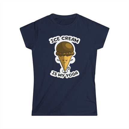 Ice Cream Is My Yoga Womens Softstyle Tee