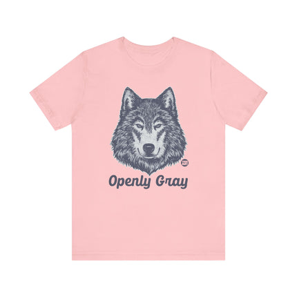 Openly Gray Wolf Tee, Funny Wolf Tees, Gray Wolf Tshirt