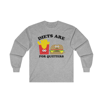 Diets Are For Quitters Burger and Fries Ultra Cotton Long Sleeve Tee