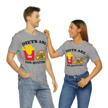 Diets Are For Quitters Burger and Fries Unisex Short Sleeve Tee