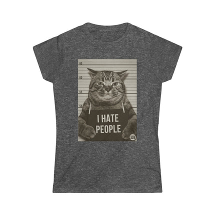 I Hate People Cat Women's Softstyle Tee