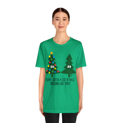 Whole Lotta Balls Christmas Tree Unisex Tee