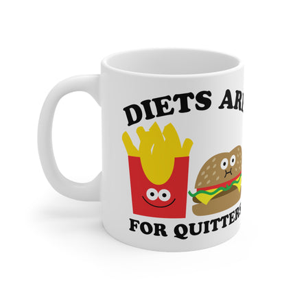 Diets Are For Quitters Burger and Fries Ceramic Mug