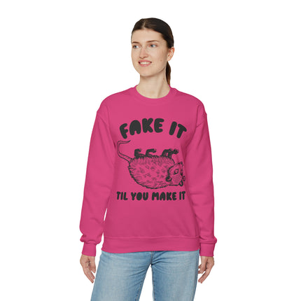 Fake It Till You Make It Possum Crewneck Sweatshirt