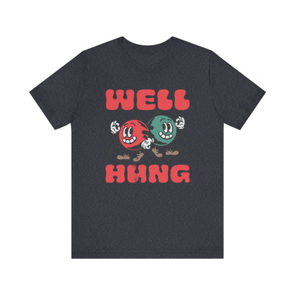 Funny "WELL HUNG" Christmas Tree Ornaments Tee Shirt