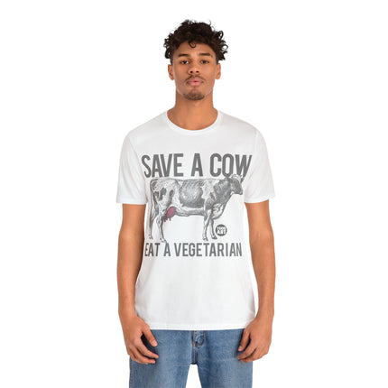 Save a Cow Eat Vegetarian Unisex Short Sleeve Tee