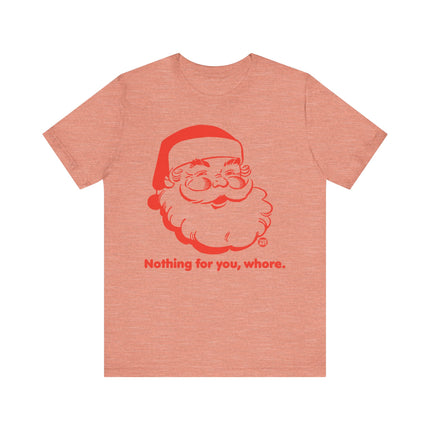 Funny "NOTHING FOR YOU, WHORE" Santa Tee Shirt