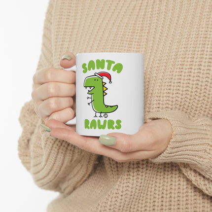 Santa Rawrs Dinosaur Christmas Ceramic Mug