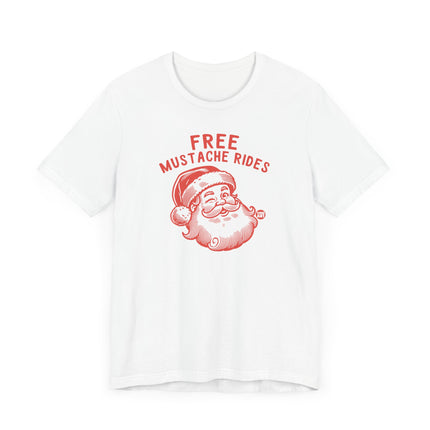 Funny "FREE MUSTACHE RIDES" Tee Shirt