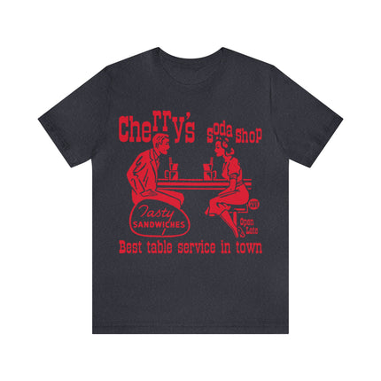 Retro Cherry's Soda Shop Unisex Short Sleeve Tee