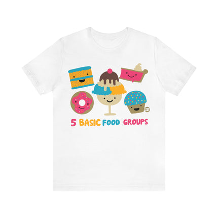 5 Basic Food Groups Unisex Short Sleeve Tee