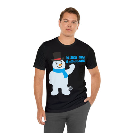 Kiss My Snowballs Snowman Xmas Unisex Tee