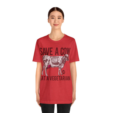 Save a Cow Eat Vegetarian Unisex Short Sleeve Tee