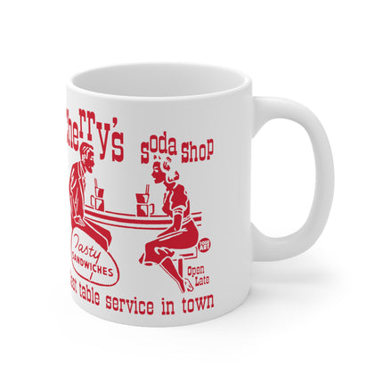 Retro Cherry's Soda Shop Ceramic Mug