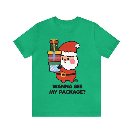 Wanna See My Package Cute Santa Xmas Unisex Tee