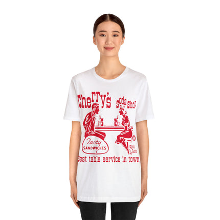 Retro Cherry's Soda Shop Unisex Short Sleeve Tee