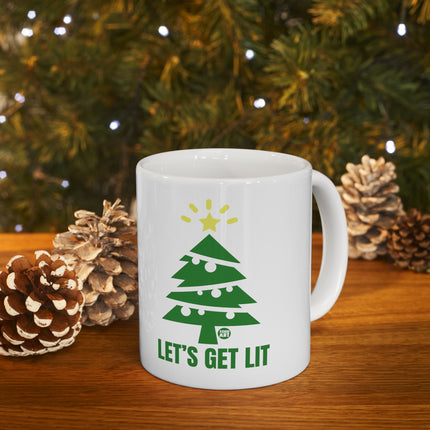 Let's Get Lit Christmas Tree Ceramic Mug