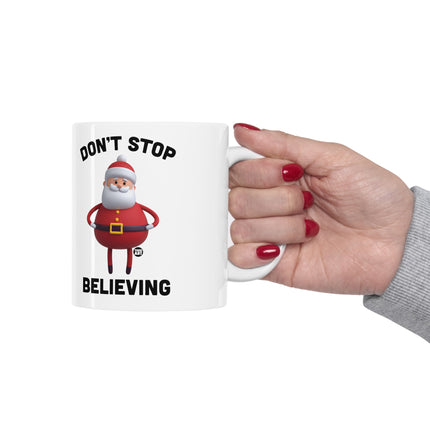 Don't Stop Believing Santa Ceramic Mug