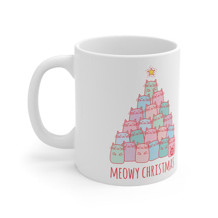 Meowy Christmas Cat Ceramic Mug