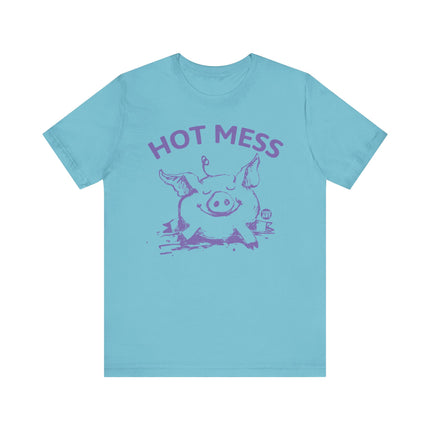 Hot Mess Pig Tee, Cute Pig Hot Mess Tshirt