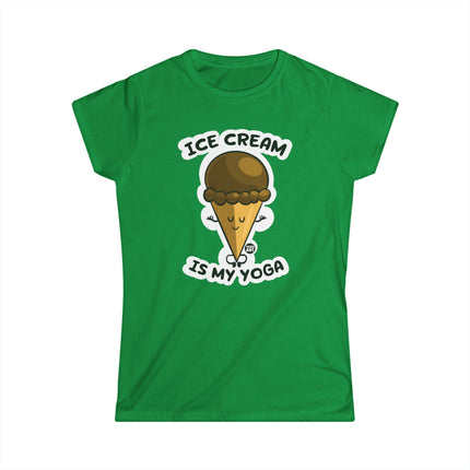 Ice Cream Is My Yoga Womens Softstyle Tee