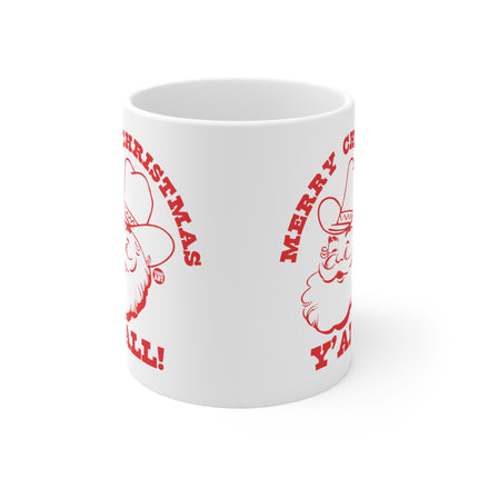 Merry Christmas Y'All Santa Ceramic Mug