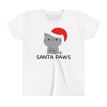 Santa Paws Cat Kids Short Sleeve Tee