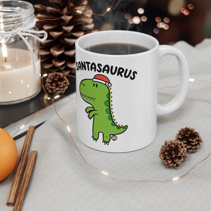 Santasaurus Dinosaur  Christmas Ceramic Mug