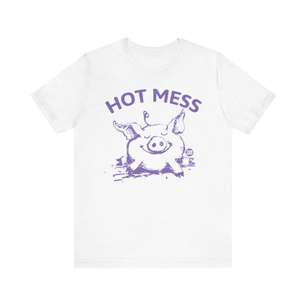 Hot Mess Pig Tee, Cute Pig Hot Mess Tshirt