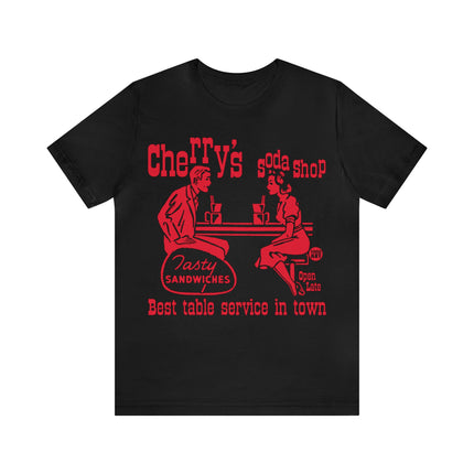 Retro Cherry's Soda Shop Unisex Short Sleeve Tee