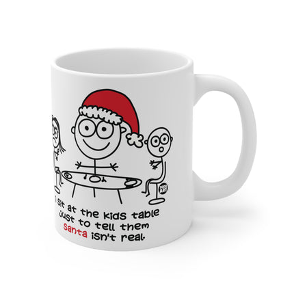 Sit At The Kid's Table Santa Christmas Ceramic Mug