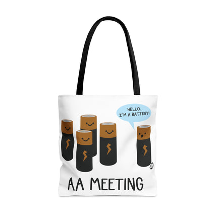 AA Meeting Battery Pun Tote Bag